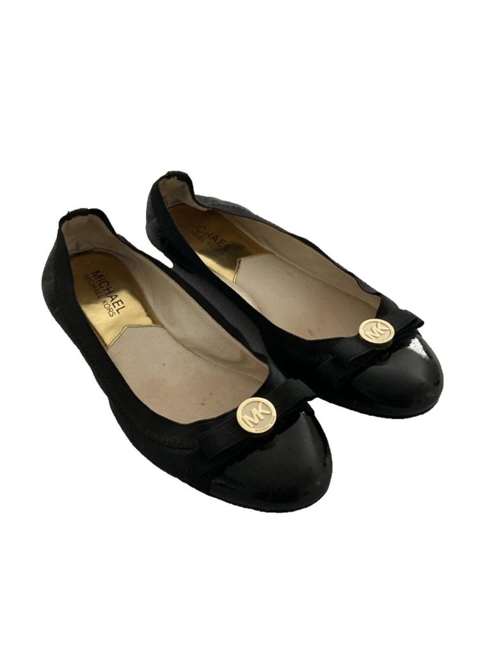 Michael Kors Dixie Black Leather Flats Women’s Size 7.5